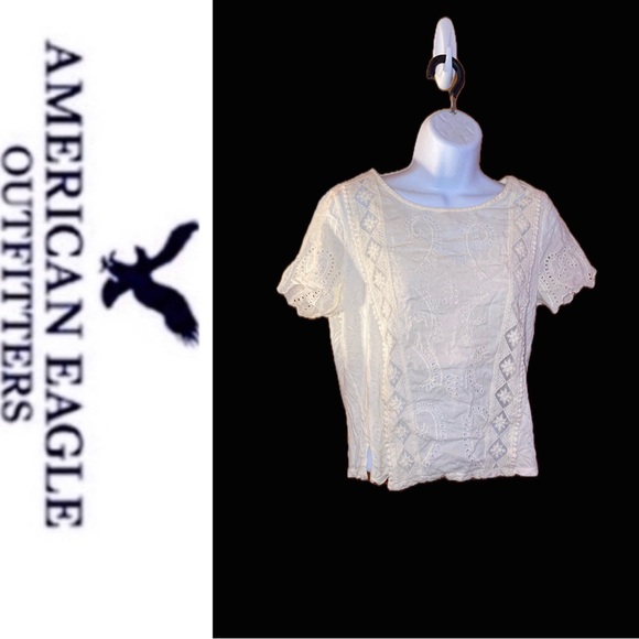 American Eagle Outfitters Tops - American Eagle Outfitters Lace Embroidered Top 🤍
